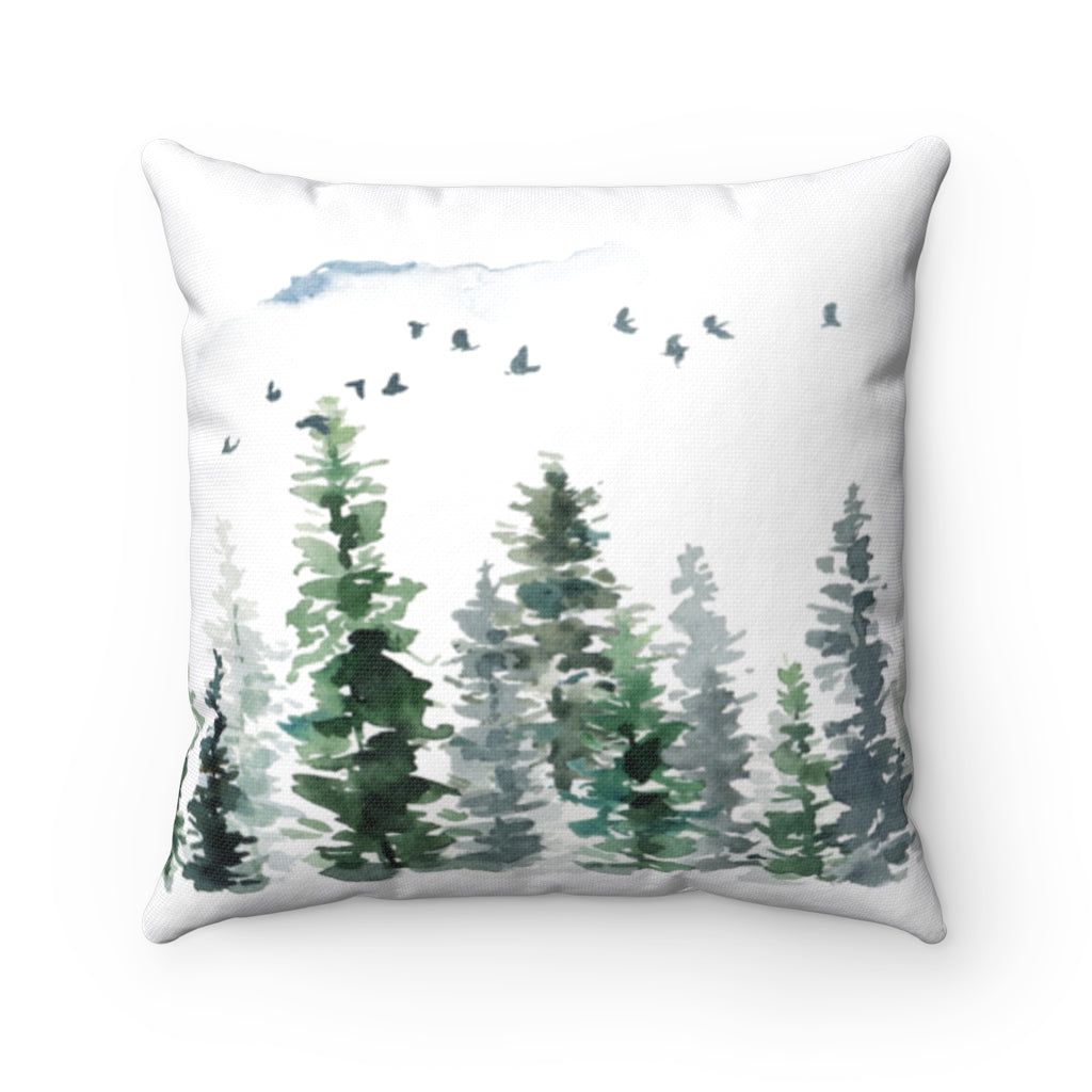 Pine Trees Pillow, Forest Nursery Decor - Enchanted Forest