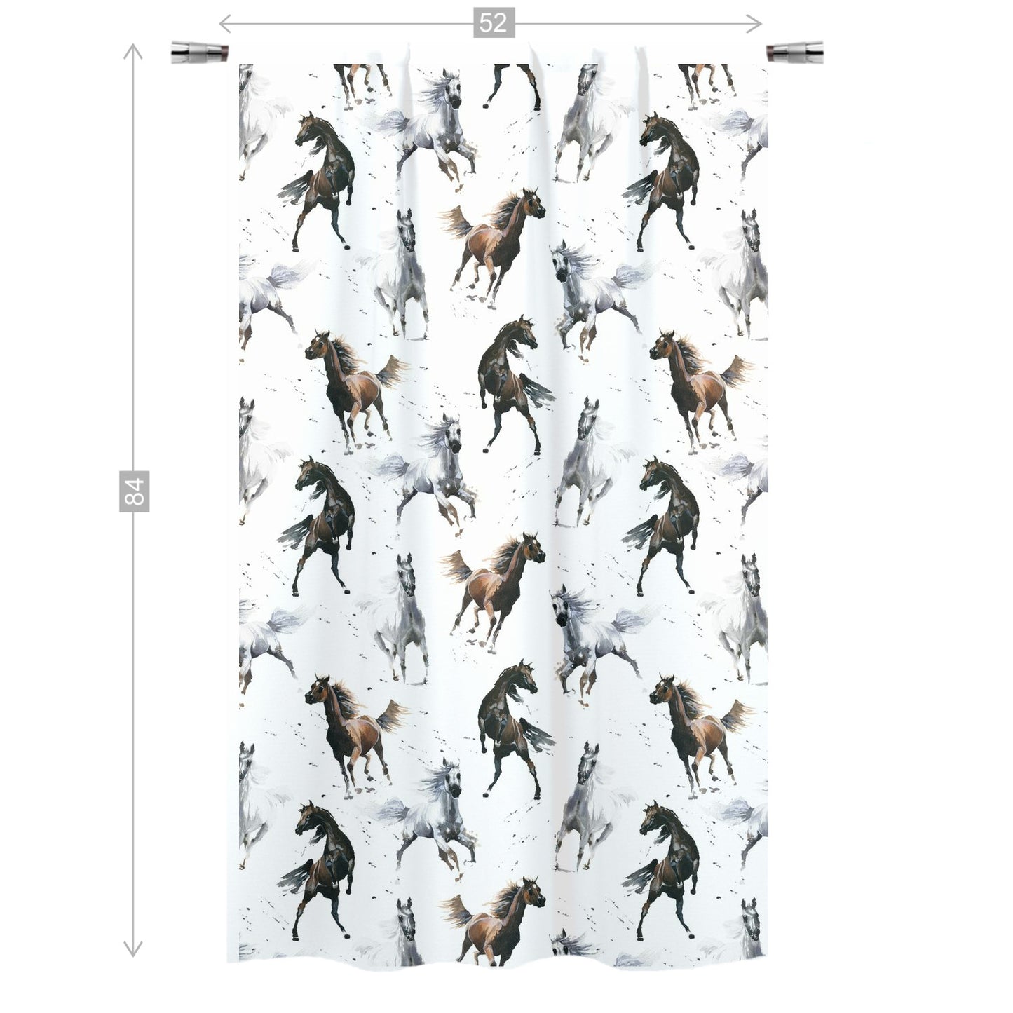 Horses Curtain, Single Panel, Wild west nursery decor - Wild Spirit