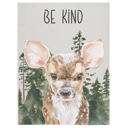 Be Kind Minky Blanket, Deer Nursery Bedding - Wild Woodland