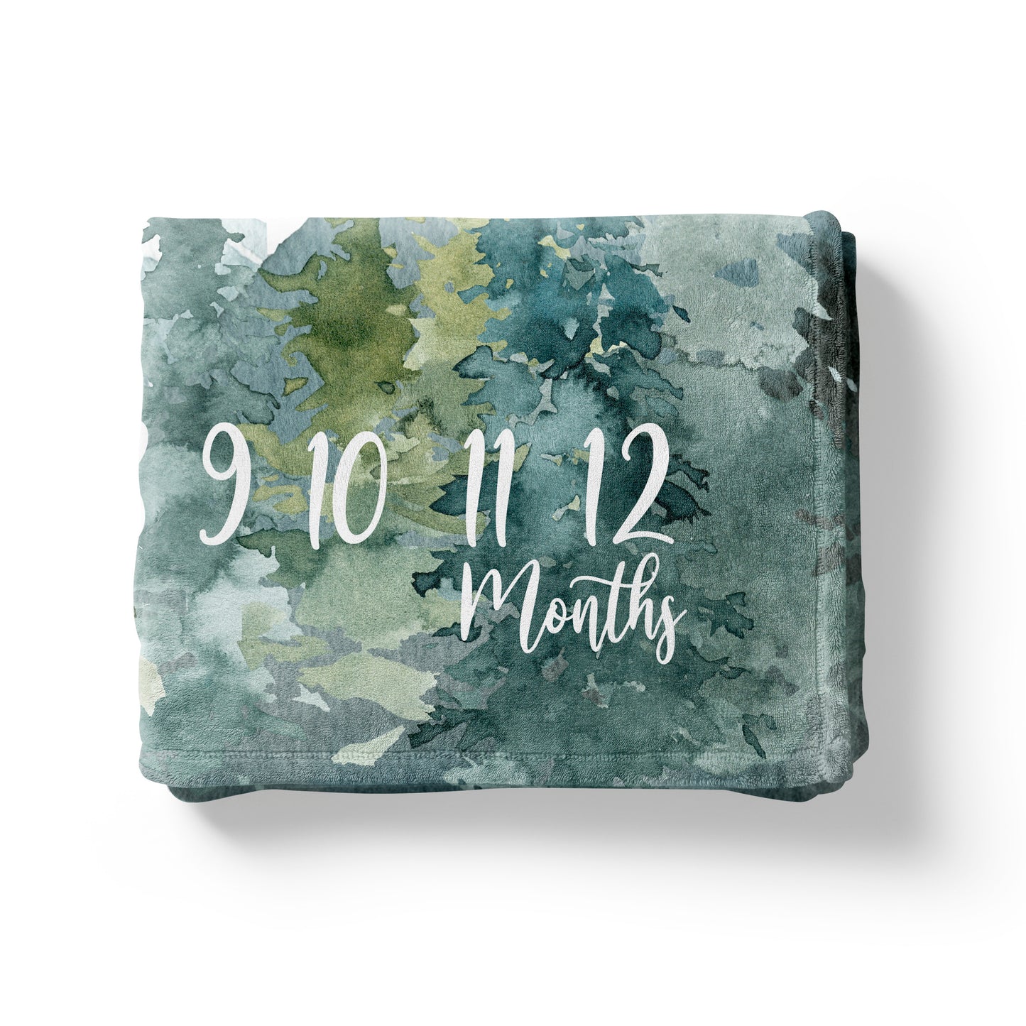 Forest and Mountains Milestone Blanket, Woodland Baby Monthly Growth Tracker - Majestic Forest