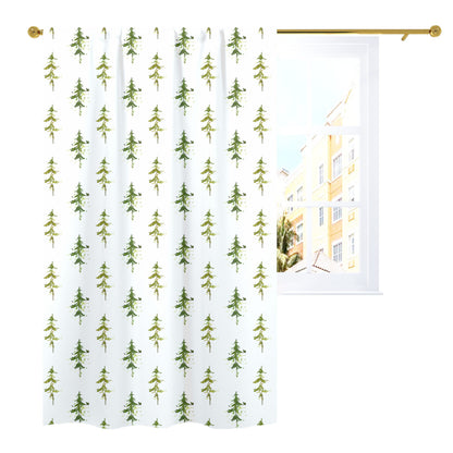 Tree Curtain Single Panel, Forest Nursery Decor - Cabin Story