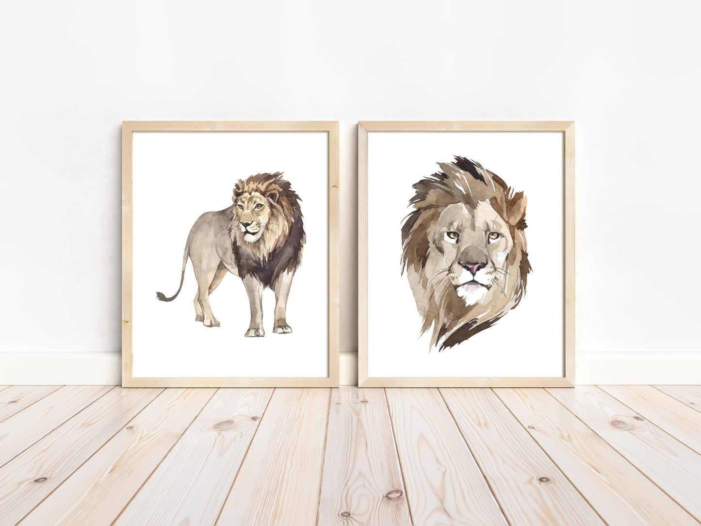 Lion Printable Wall Art, Safari Nursery Prints Set of 2