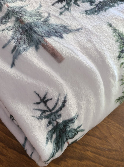 Pine Trees Minky Blanket, Forest Nursery Bedding - The Forest