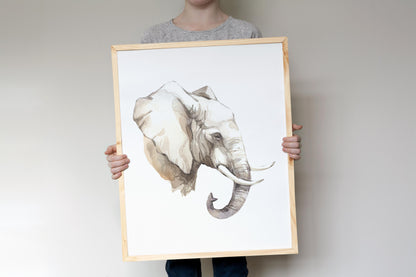 Elephant Printable Wall Art, Safari Nursery Prints Set of 2
