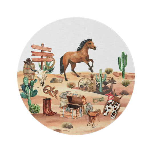 Cowboy Round Rug, Cowboy nursery decor - Cowboy Life
