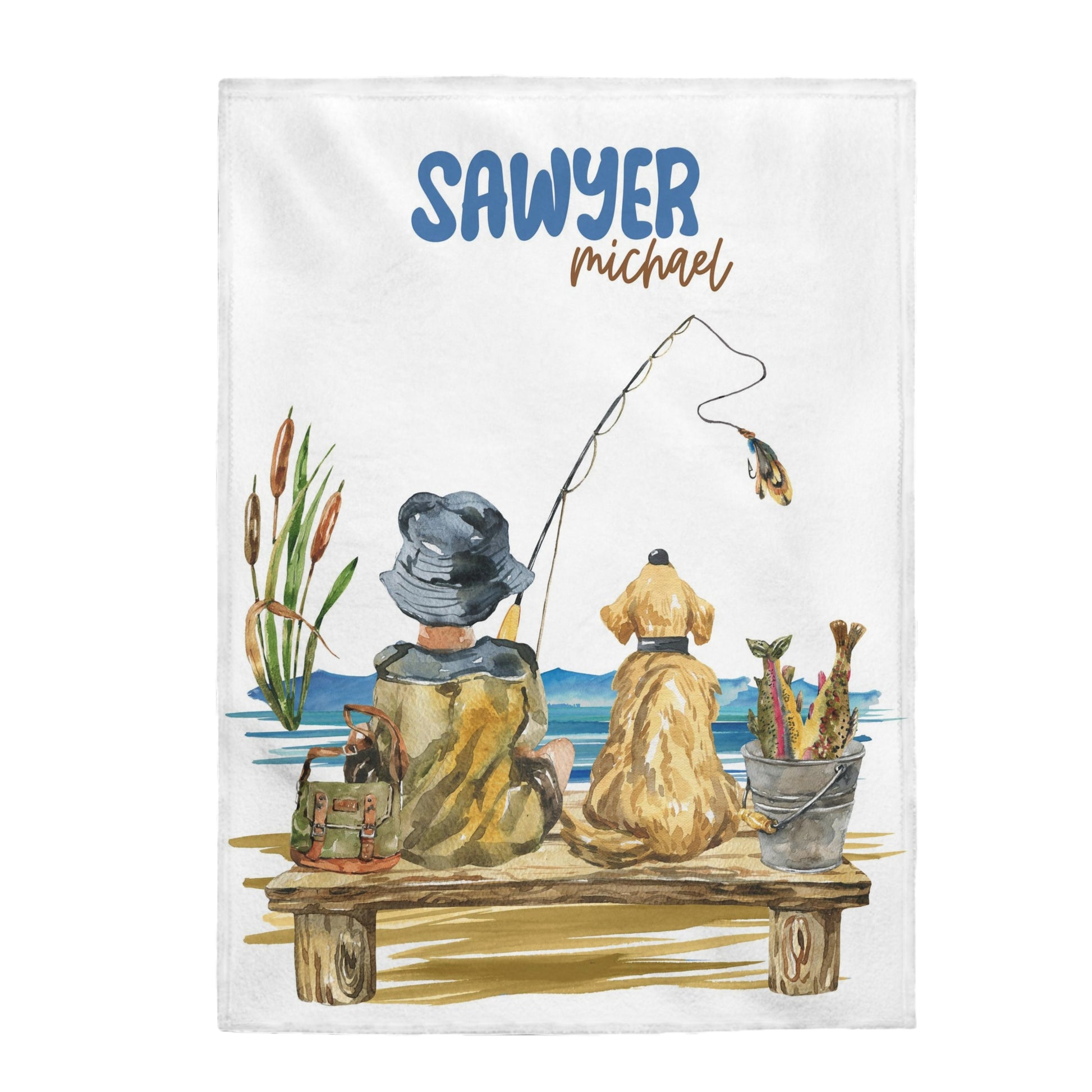 Personalized Fishing Blanket, Fishing nursery Bedding - Sweet Fisherma –  Little Man Cave