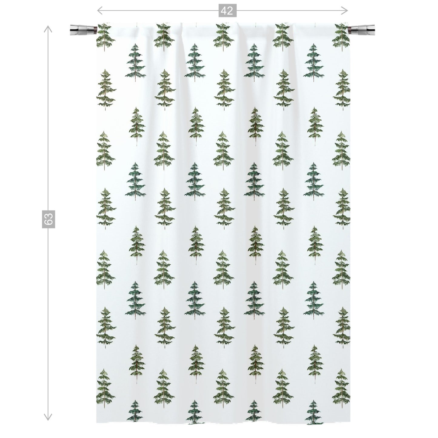 Pine Tree Curtain Single Panel, Woodland Nursery Decor