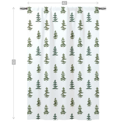 Pine Tree Curtain Single Panel, Woodland Nursery Decor