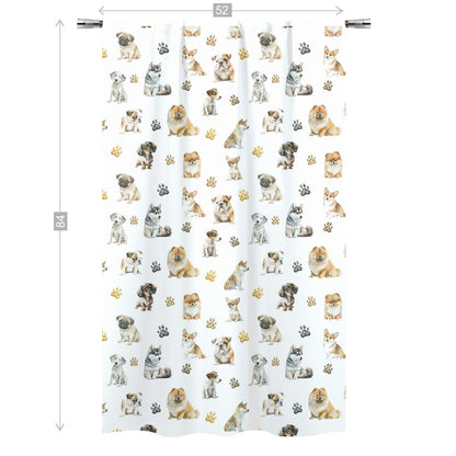 Dogs Curtain, Single Panel, Puppy dogs nursery decor - Friends Forever