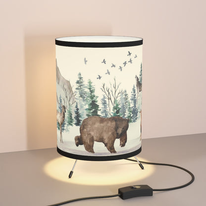 Woodland table Lamp, Deer bear and fox Lamp, Woodland Baby Room decor - Enchanted Forest
