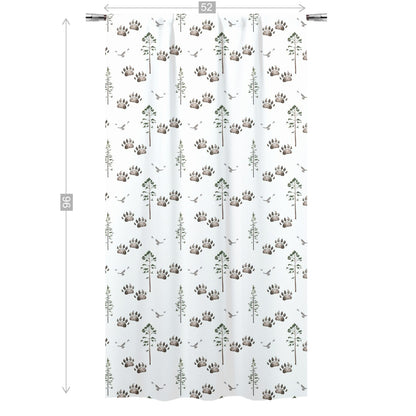 Woodland Curtain, Single Panel, Forest Nursery Decor - Forest Mist