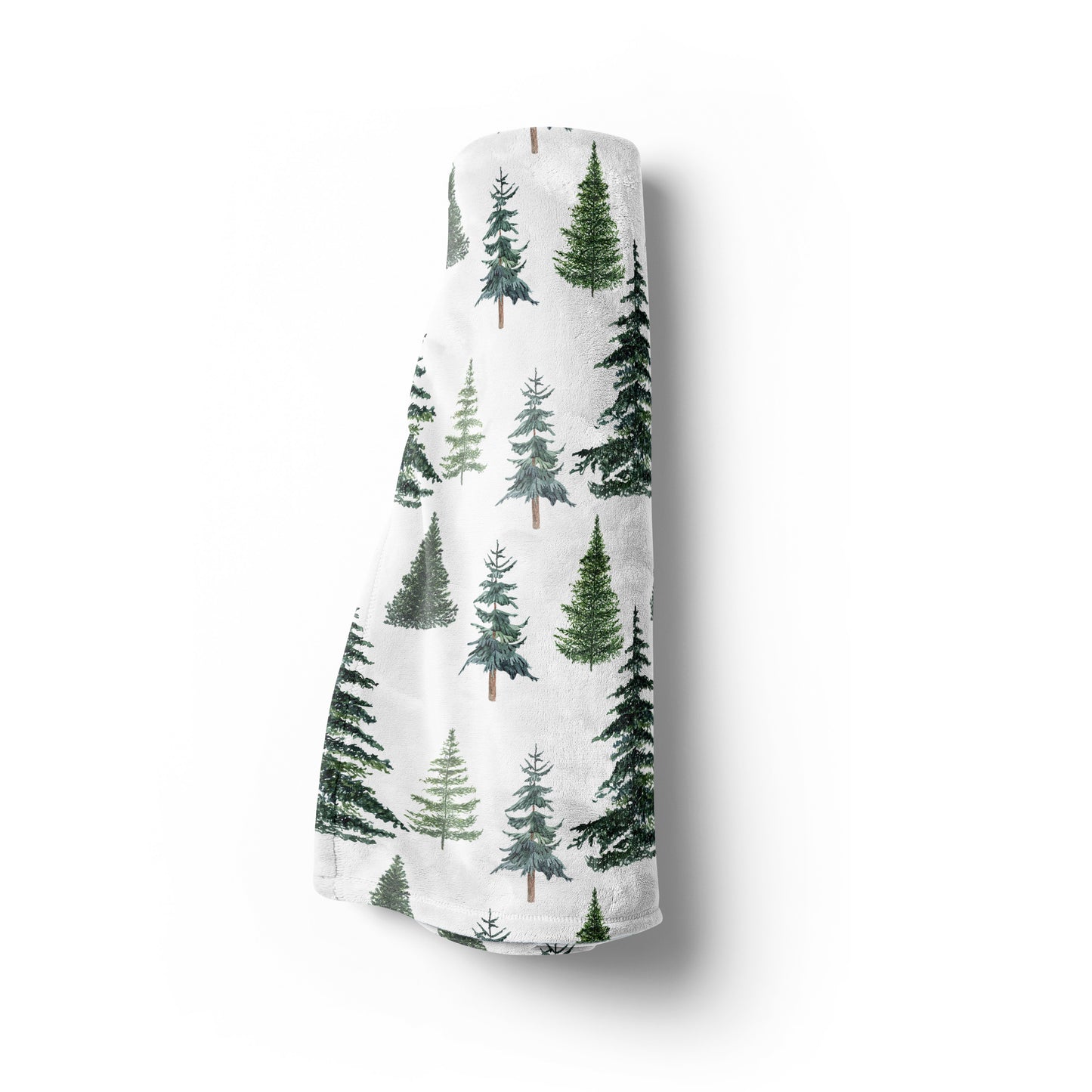 Pine Trees Minky Blanket, Forest Nursery Bedding - The Forest