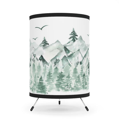 Pine Tree and Mountains Table Lamp, Forest nursery decor