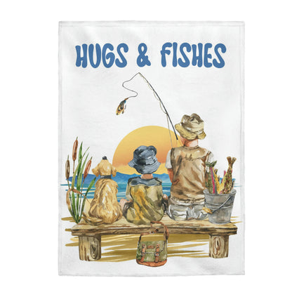 Fishing father and son, Hugs and fishes blanket, Gone fishing - Sweet Fisherman