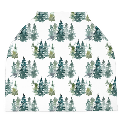 Pine Trees Car Seat Cover, Forest Nursing Cover - Majestic Forest