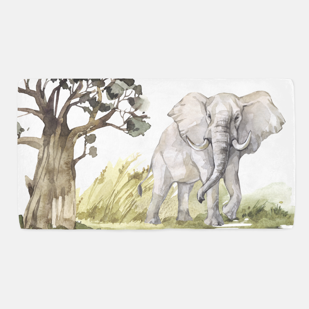 Elephant Minky Crib Sheet, Safari Nursery Bedding - Africa Encounter