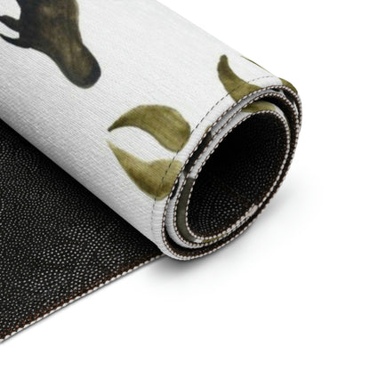 Animal tracks rug, Woodland rug anti-slip backing - Footprints in the forest