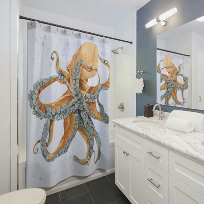 Octopus Shower Curtains, Nautical shower curtain