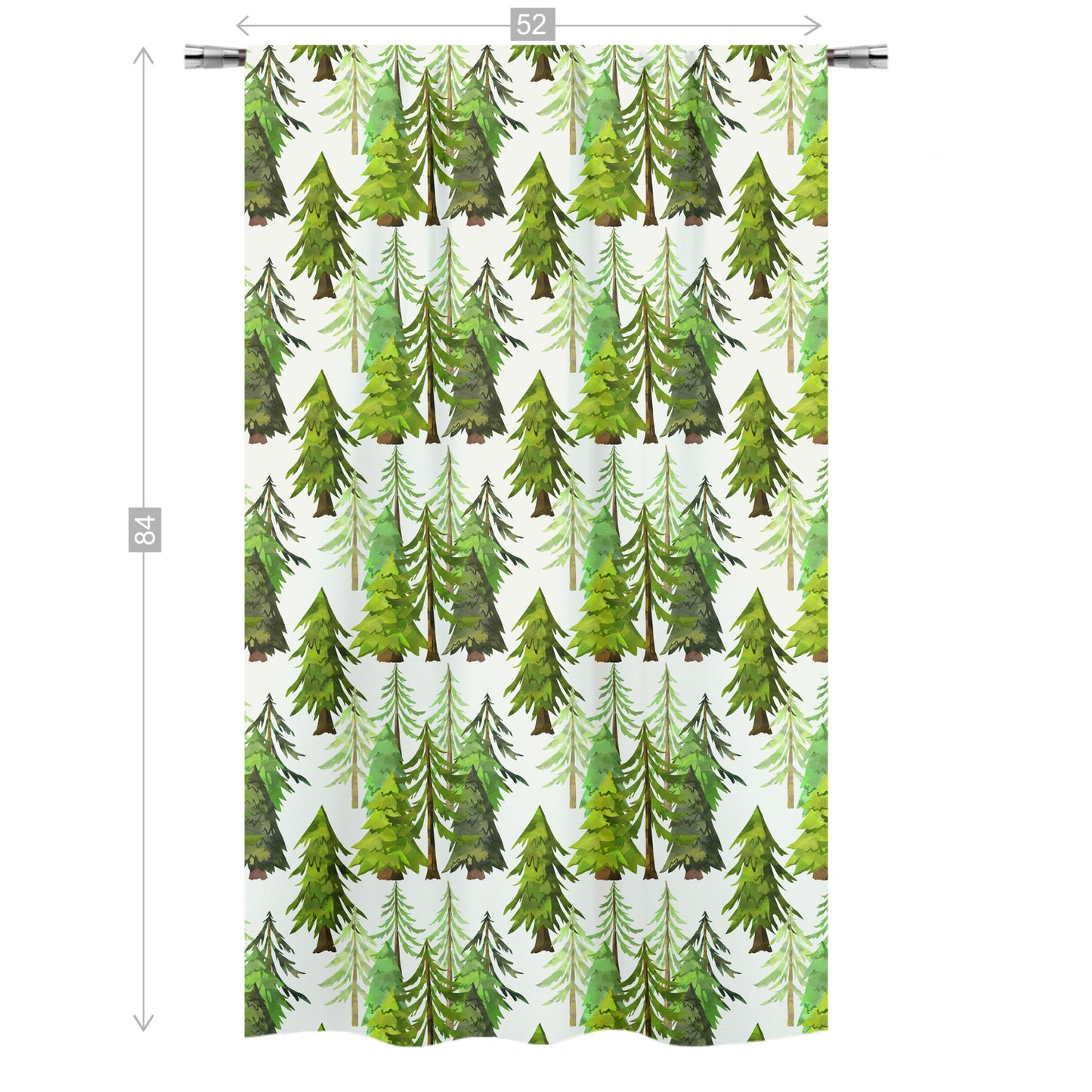 Forest Curtain Single Panel, Woodland Nursery Decor - Into The Woods