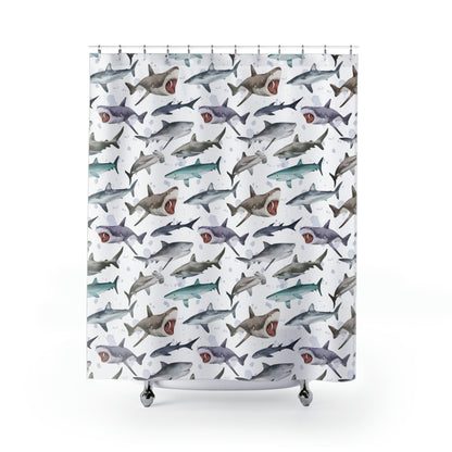 Shark Shower Curtains, Ocean shower curtain - Jaws