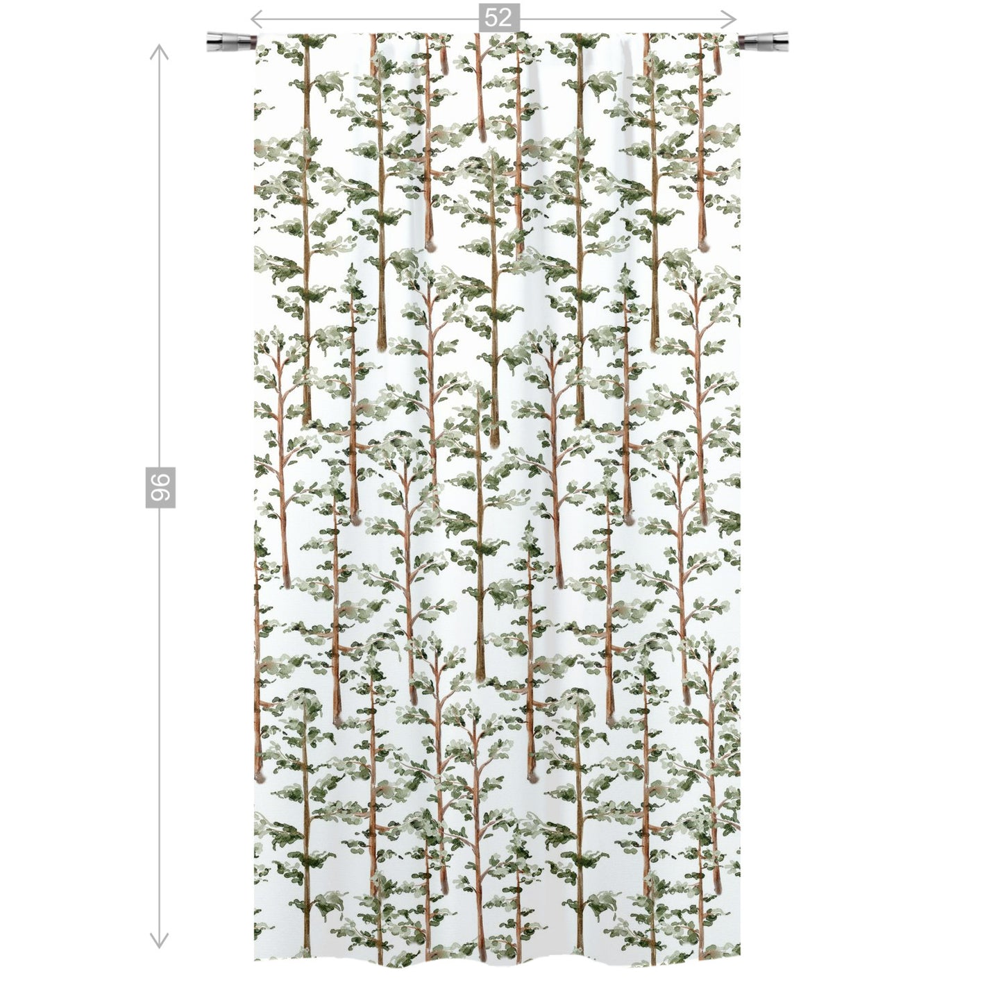 Forest curtain, Single Panel, Woodland nursery decor