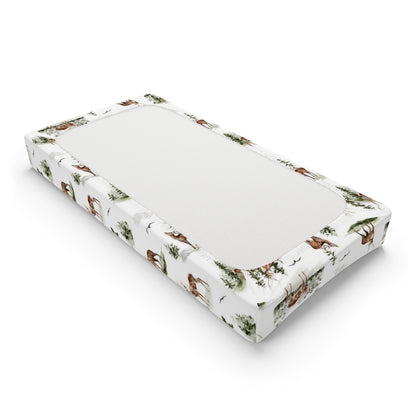 Deer Changing Pad Cover, Woodland nursery decor - Cabin Life