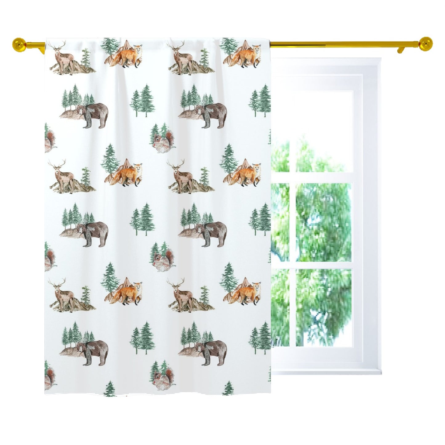 Woodland Curtain Single Panel, Forest Nursery Decor - Little Explorer