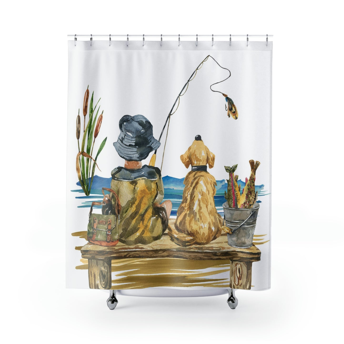 Fishing Shower Curtain, Fishing bathroom decor, Go fishing shower curtain - Sweet Fisherman