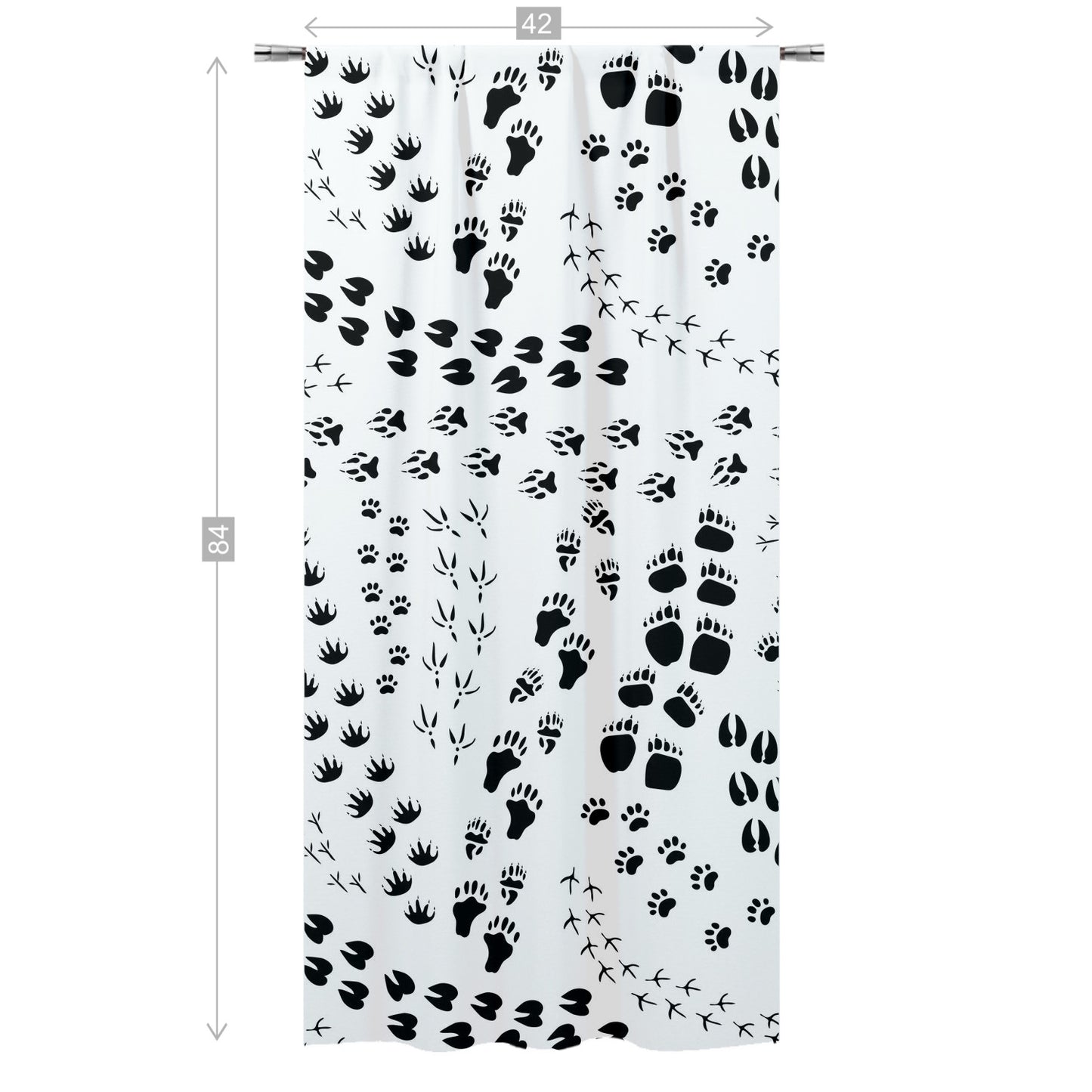 Animal tracks Curtain, Single Panel, Woodland nursery decor - Tracks