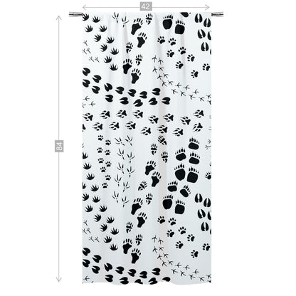Animal tracks Curtain, Single Panel, Woodland nursery decor - Tracks