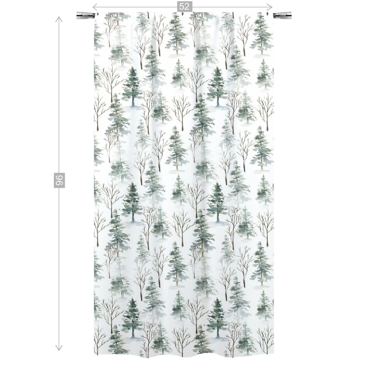 Pine Tree Curtain Single Panel, Forest Nursery Decor - Enchanted Forest