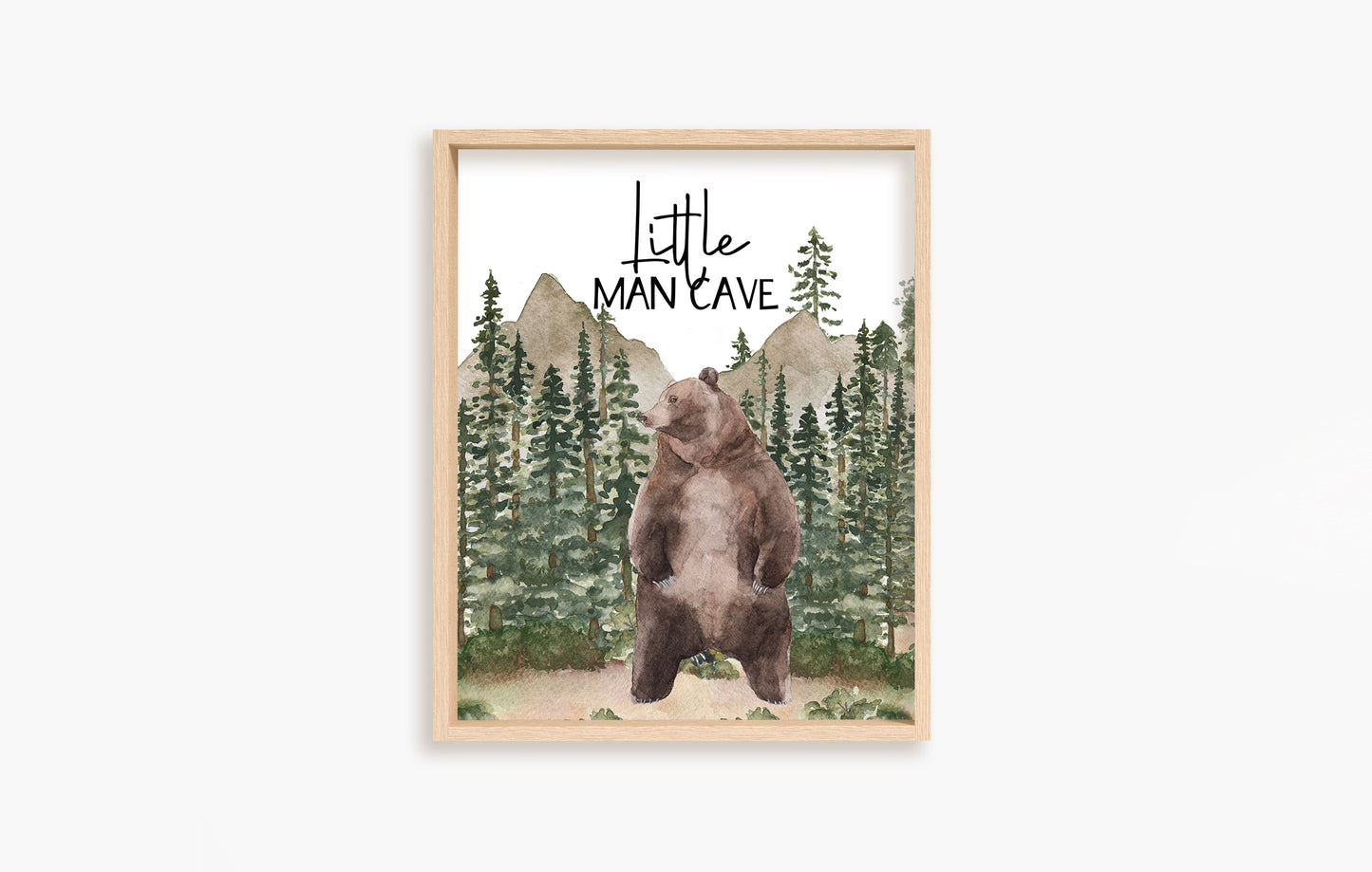 Little man cave Printable Wall Art, Woodland Nursery Print - Forest Mist