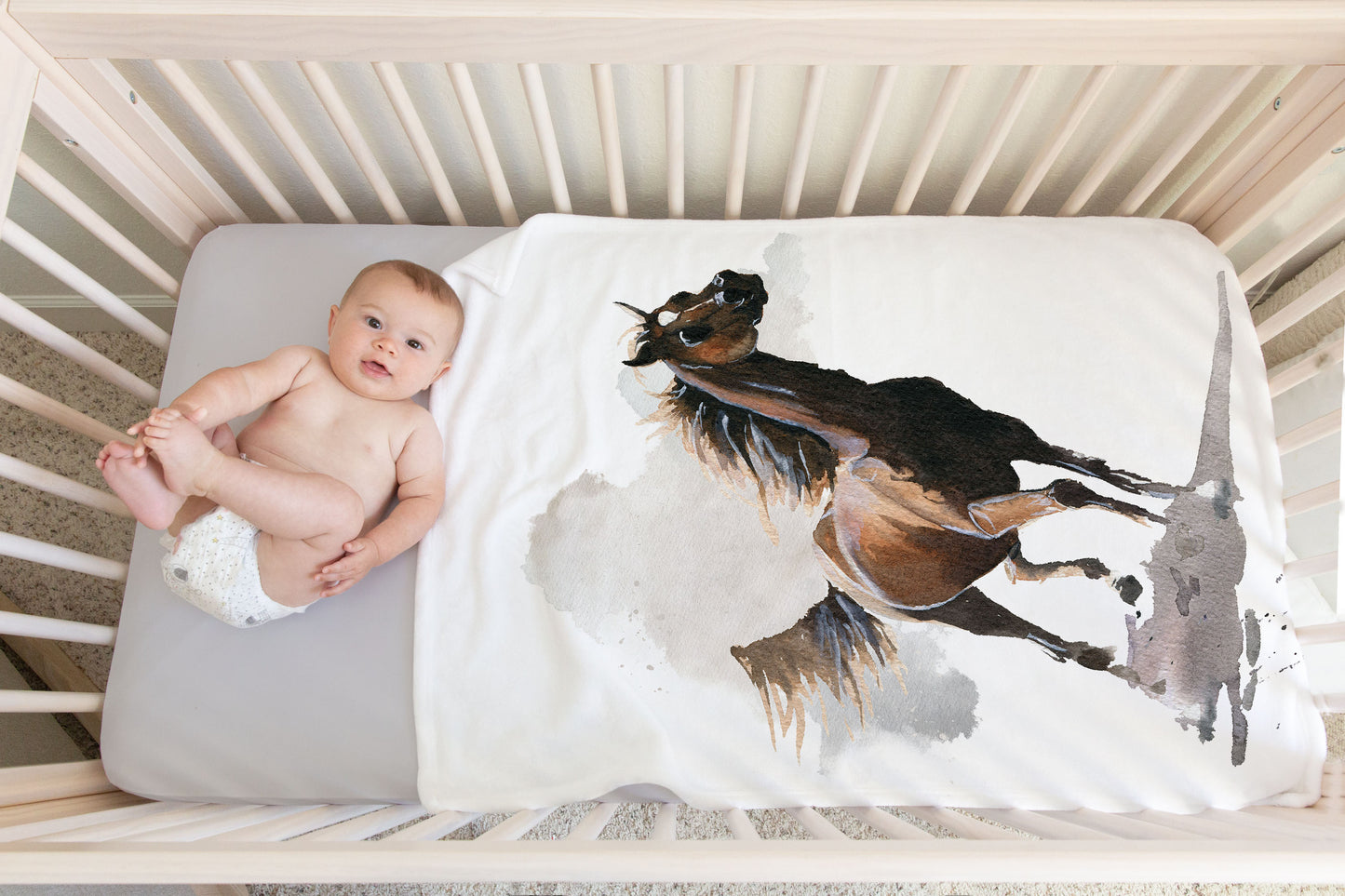 Horse Blanket, Wild west nursery BEDDING - Wild spirit