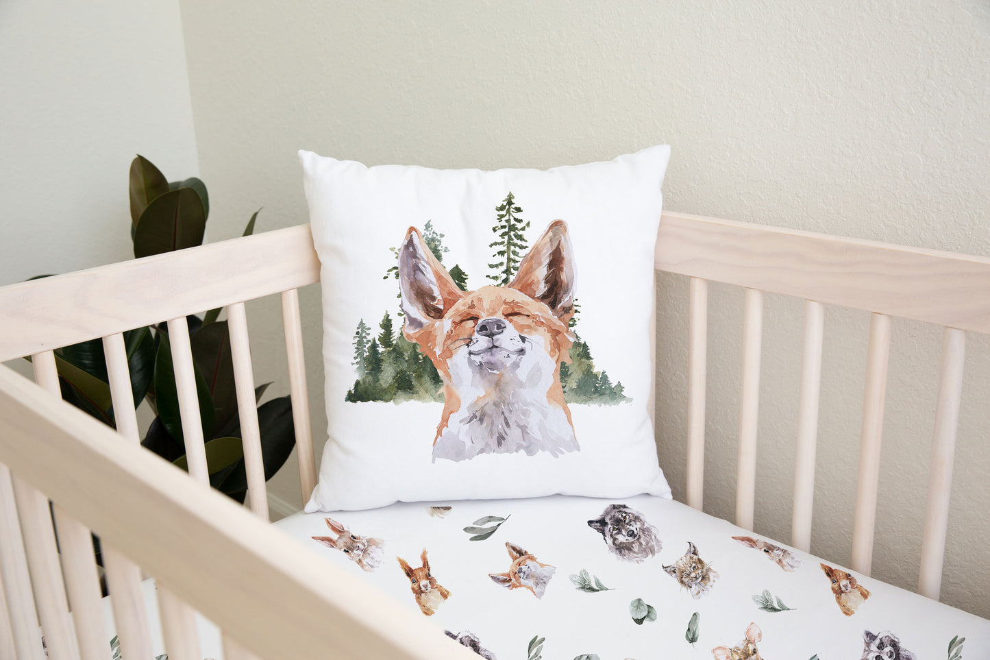 Fox Pillow Cover, Woodland Nursery Decor - Wild Woodland