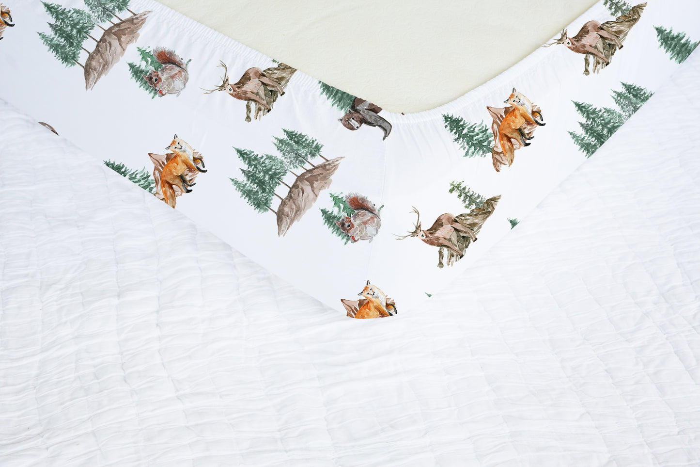 Woodland Crib Sheet, Forest Nursery Bedding - Little Explorer