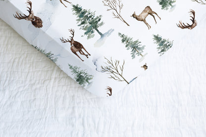 Woodland Crib Sheet, Forest Nursery Bedding - Enchanted Forest