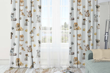Dogs Blackout Curtains, Puppy dogs nursery decor - Friends forever