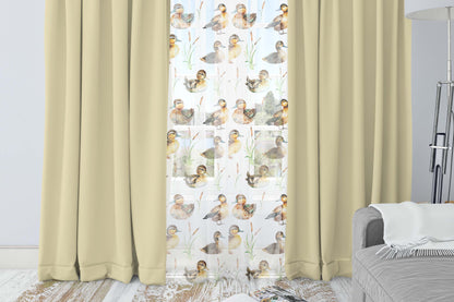 Ducks sheer Curtain, single panel, Duck nursery decor - Little Ducklings