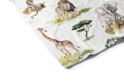 Safari blanket, Jungle Nursery Bedding - Africa Encounter