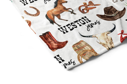 Personalized Cowboy Blanket, Cowboy Theme Bedding - Cowboy Life