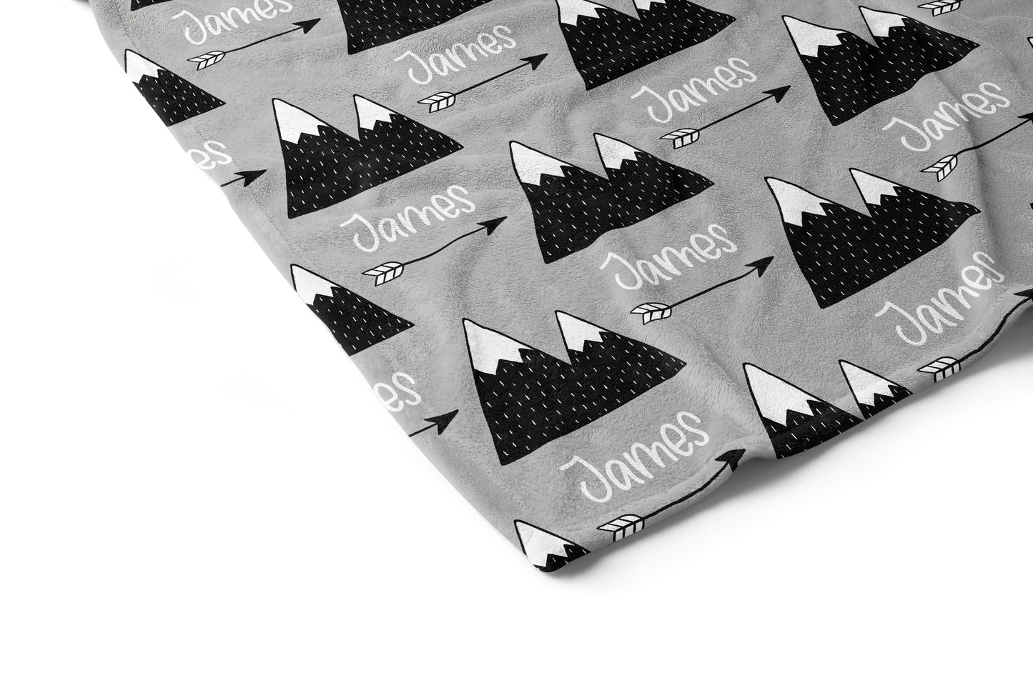 Mountains and Arrows Personalized Minky Blanket, Outdoors Nursery Bedding