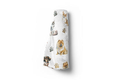 Puppy dog baby blanket, Dogs nursery beddign - Friends forever