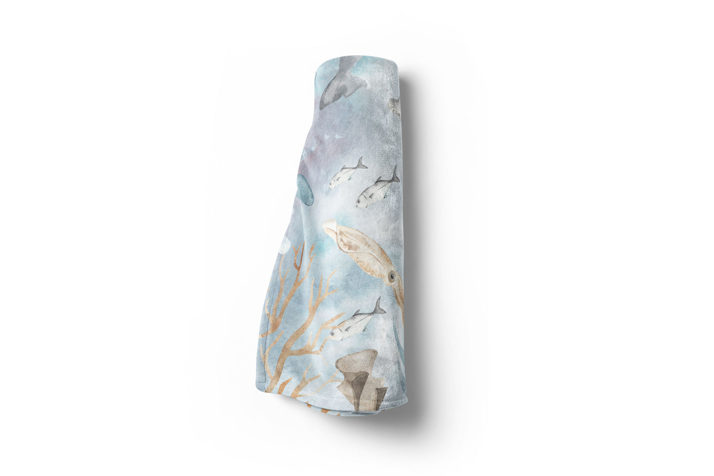 Dolphins Minky Blankets, Under the Sea Nursery Bedding - Deep Ocean