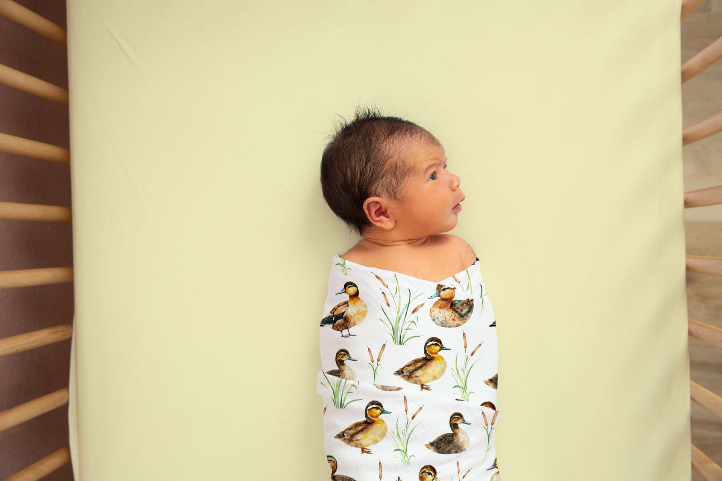 Ducks Swaddle and Hat Set, Ducks Hospital Baby Boy Blanket - Little Ducklings