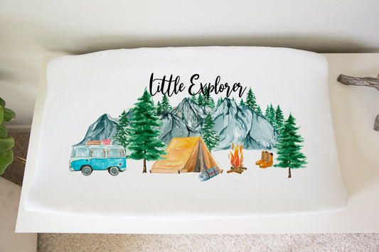 Camping Changing Pad Cover, Woodland Nursery - Little Explorer