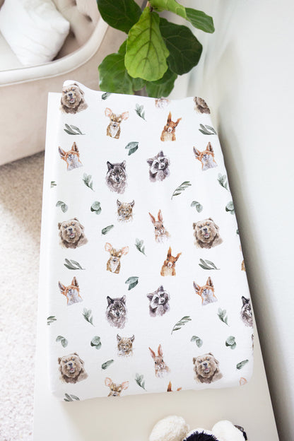 Woodland Changing Pad Cover, Forest Nursery Decor - Wild Woodland