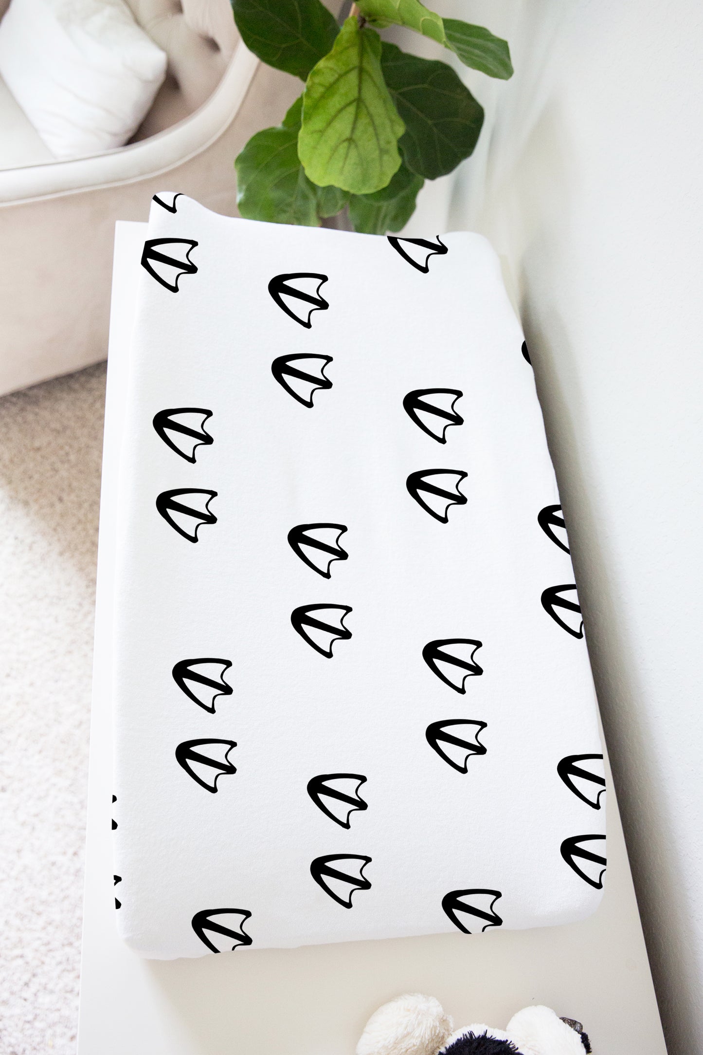 Duck Tracks Changing Pad Cover, Woodland Nursery Bedding