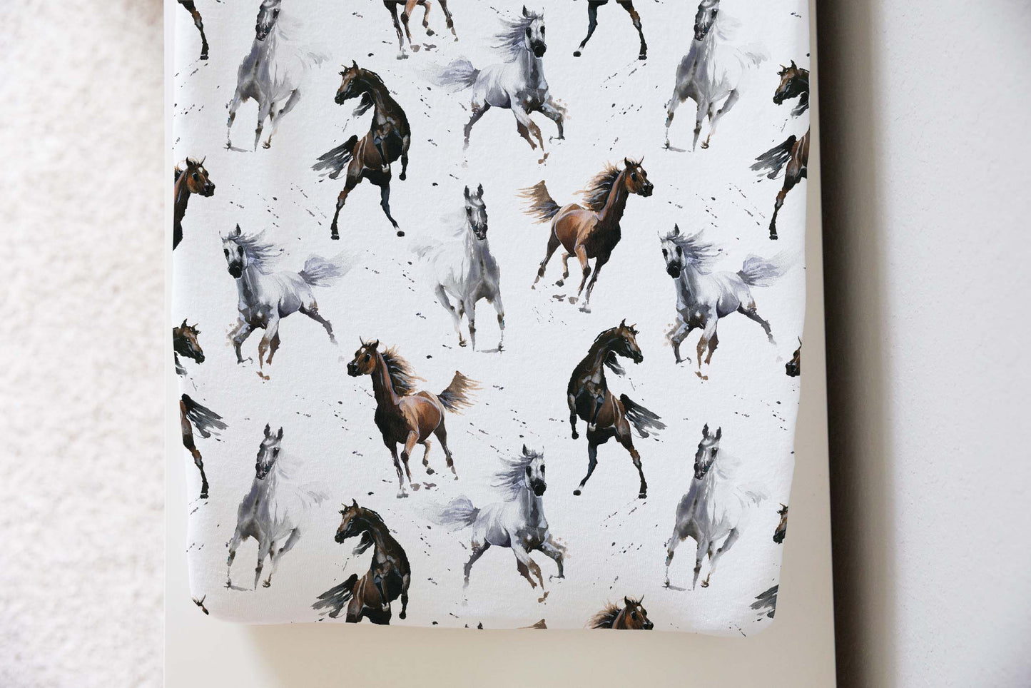 Horse changing pad cover, Horse Nursery decor - Wild spirit