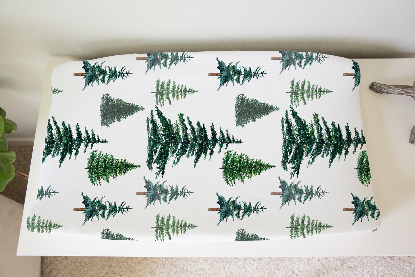 Pine Trees Changing Pad Cover, Forest Nursery - The Forest