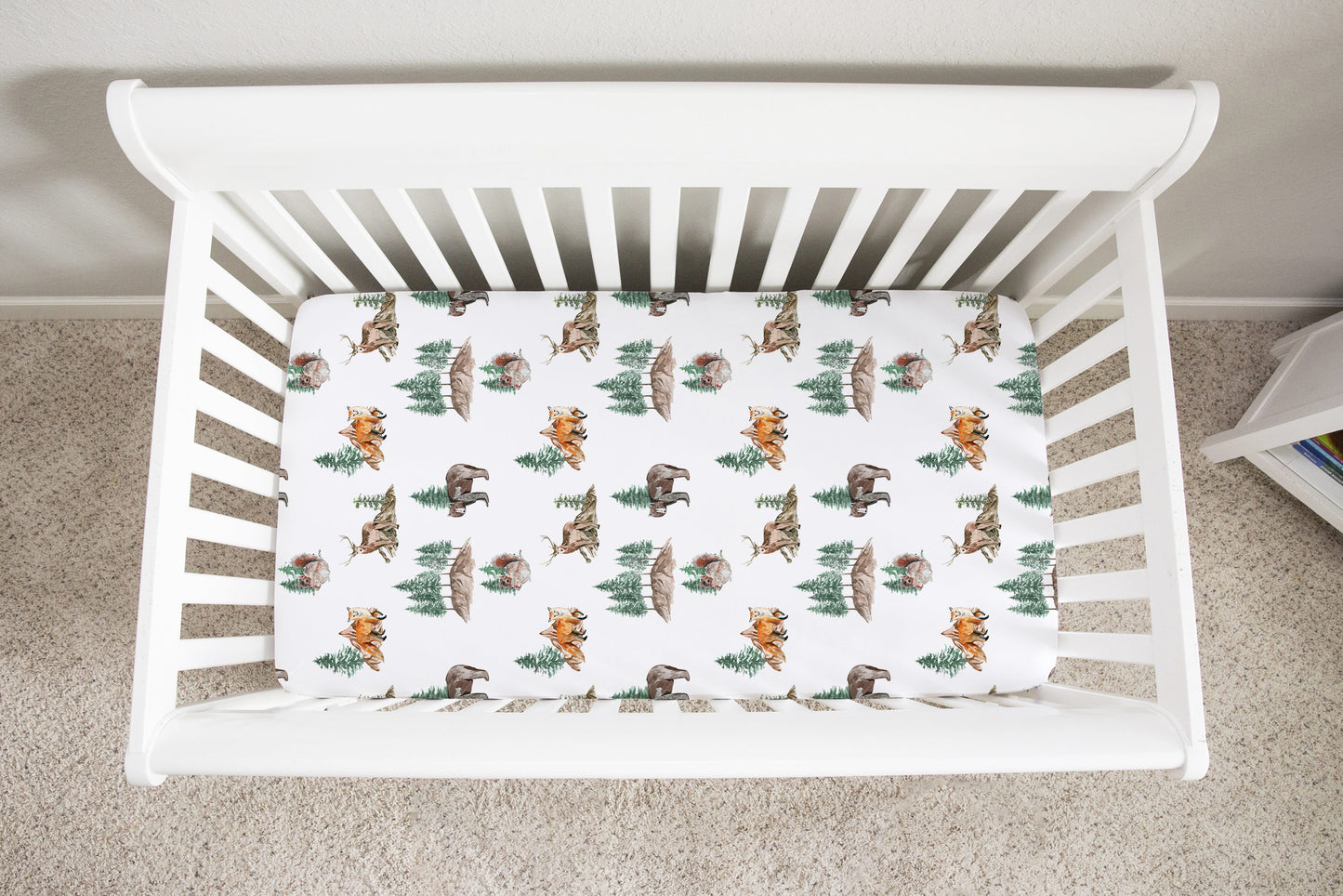 Woodland Crib Sheet, Forest Nursery Bedding - Little Explorer